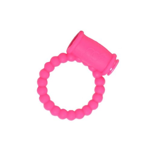 Ерекційне кільце для чоловіків з вібратором BEADS рожеве