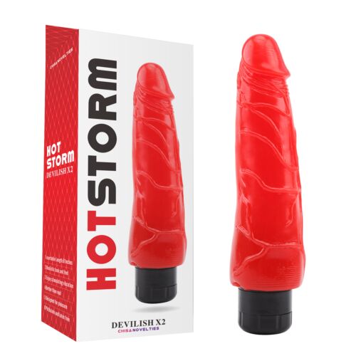 Вібратор реалістичний на батарейках Chisa Hotstorm Devilish X2, червоний