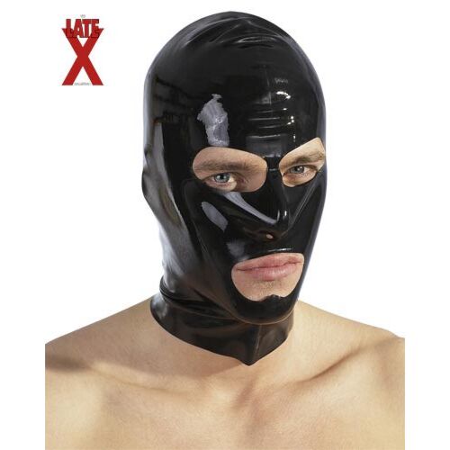 Латексна маска з отворами чорна
