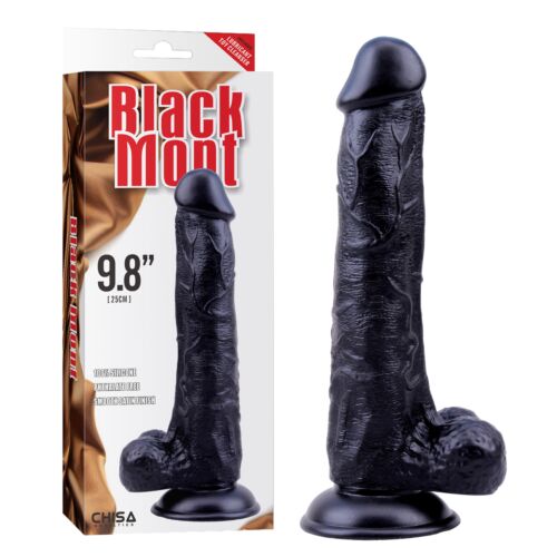 Фалоімітатор з яскраво вираженою структурою Chisa Black на присосці, чорний