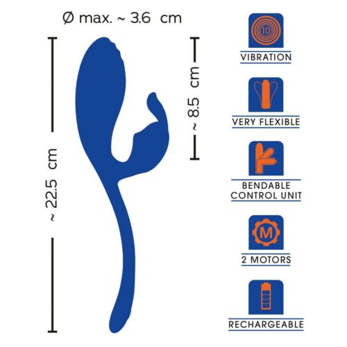 Віброкуля з кроликом для клітора і анальним хвостиком Double Bullet
