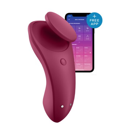 Вібратор у трусики з функцією керування смартфоном Satisfyer Sexy Secret червоний