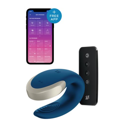 Люксовий Smart вібратор для пар Satisfyer Double Love Luxury, синій