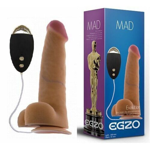 Вибратор на присоске EGZO MAD Ciberskin Amorous Lovery с проводным пультом управления