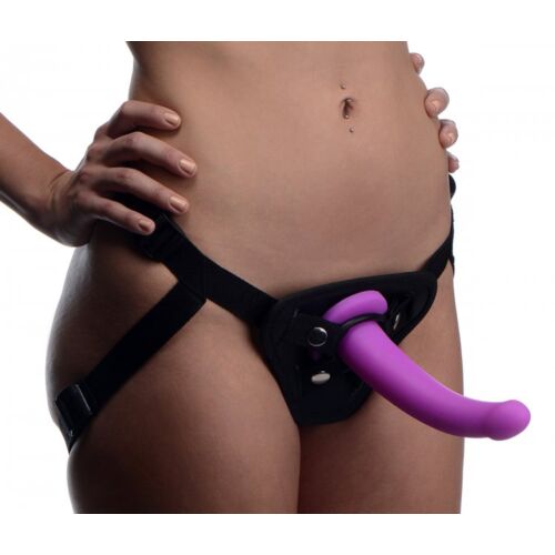 Страпон з кільцевим кріпленням Navigator Silicone G-Spot Dildo фіолетовий