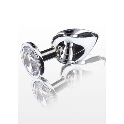 Анальна пробка металева Toy Joy Starlight Booty Jewel з білим кристалом, Large