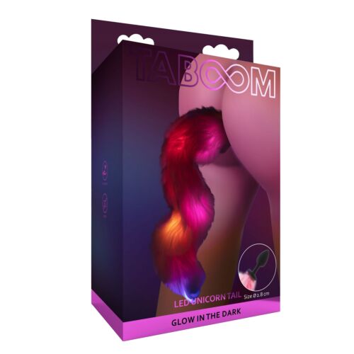 Анальна пробка з хвостом та підсвічуванням Taboom Unicorn Tail & Buttplug LED