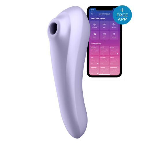 Подвійний смарт вібратор із вакуумною стимуляцією SATISFYER DUAL PLEASURE MAUVE