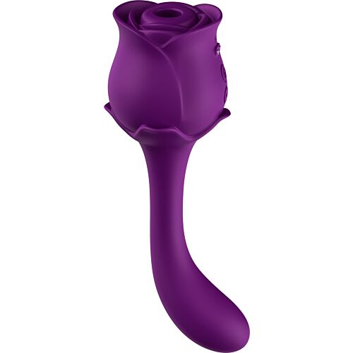 Подвійний вібратор з вакуумною стимуляцією Stymulator- ROSE S-E05 purple