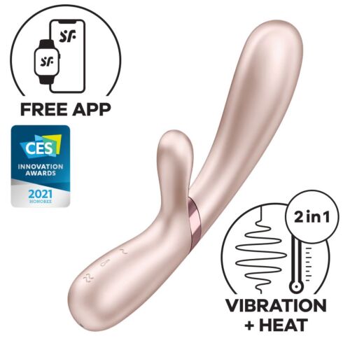 Подвійний смарт вібратор з функцією нагріву Satisfyer Hot Lover, нюдовий