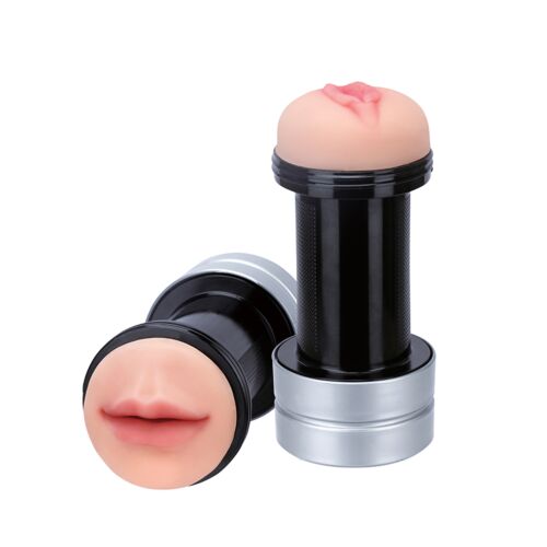 Двосторонній мастурбатор REALSTUFF 2 IN 1 HUMMER - MOUTH & VAGINA