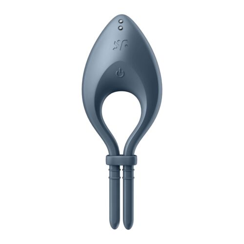 Ерекційне смарт кільце з вібрацією Satisfyer Bullseye Connect App, сірий
