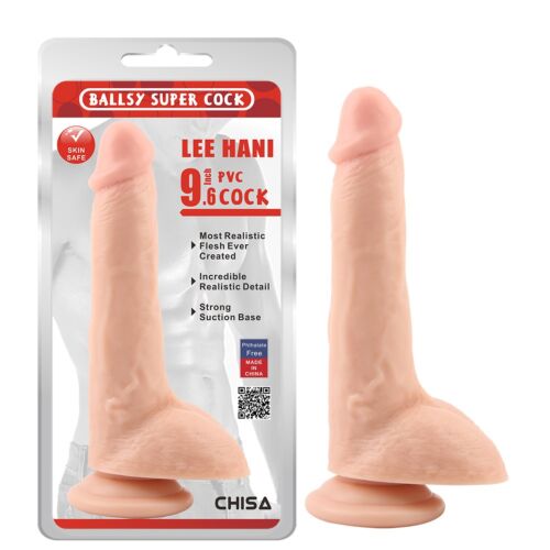 Фалоімітатор реалістичний Chisa Ballsy Super Cock Lee Hani з мошонкою на присосці, тілесний
