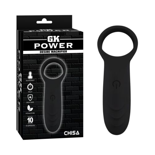 Кільце ерекційне з кліторальною вібростимуляцією CHISA GK Power Desire Magnifier, чорне