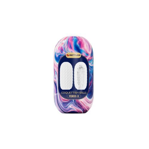 Мастурбатор хай-тек Venus-X Egg VIOLET двосторонній рельєф, білий, фіолетовий, 13.1 х 6.5 см.