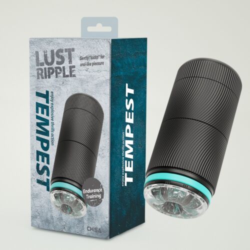 Мастурбатор прозорий у чорній колбі Chisa Lust Ripple Tempest