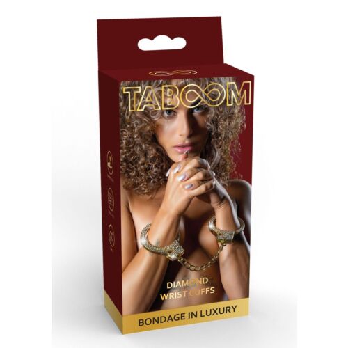 Наручники золоті Taboom Bondage in Luxury Diamond Wrist Cuffs прикрашені камінням