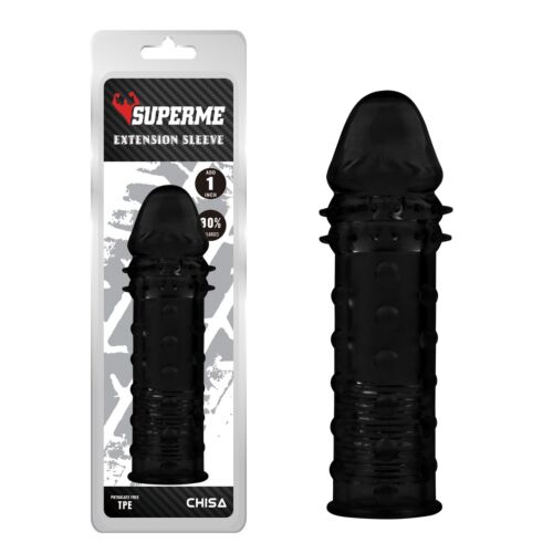Насадка з вираженою головкою Chisa Superme Extensio і шипами, чорна