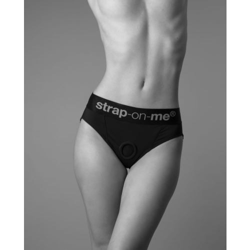 Трусики для страпону, XL, Strap-On-Me кільцеве кріплення, з відритими сідницями, чорні