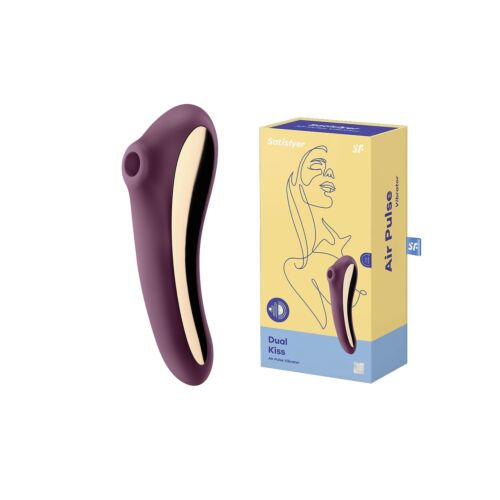 Вакуумний кліторальний стимулятор із вібрацією Satisfyer Dual Kiss, марсаловий