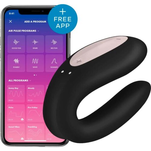 Вібромасажер для пар Satisfyer Double Joy, чорний