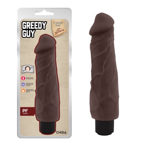 Вібромасажер реалістичний із кібершкіри Chisa T-skin ReaL Greedy Guy, коричневий