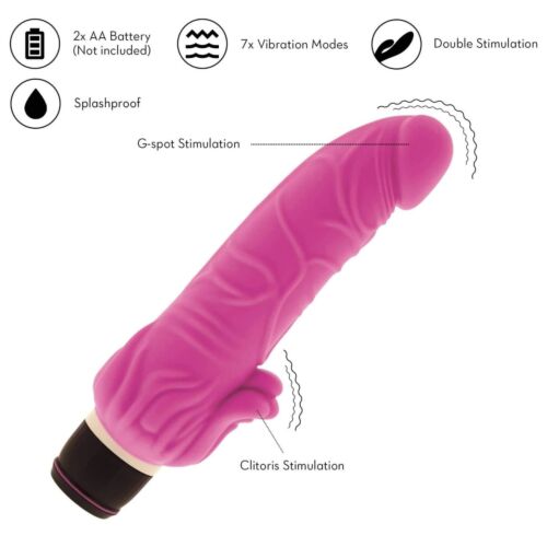 Реалістичний вібромасажер з кліторальним стимулятором DreamToys Classic 7