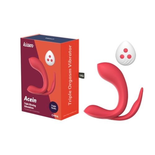 Масажер-вібратор рельєфний Dream Toys Essentials з потрійною стимуляцією, червоний