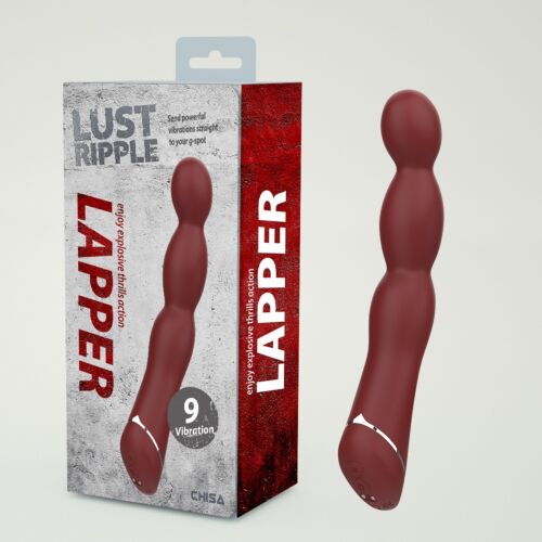 Класичний вібратор гнучкий Chisa Lust Ripple Lapper, бордовий