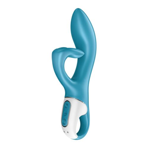 Вібратор кролик Satisfyer Embrace Me з потрійним відростком для стимуляції клітора, блакитний