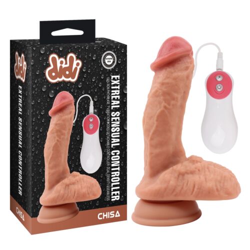 Вібратор реалістичний Chisa DiDi Extreal Sensual Controller на присосці з пультом, бежевий