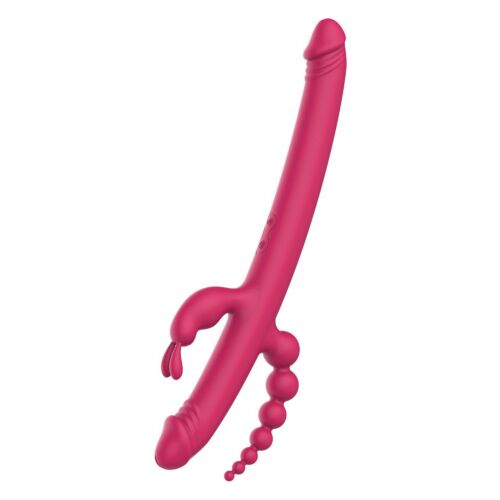 Вібратор із 4 стимулюючими кінцями Dreamtoys Anywhere Pleasure Vibe Essentials, рожевий