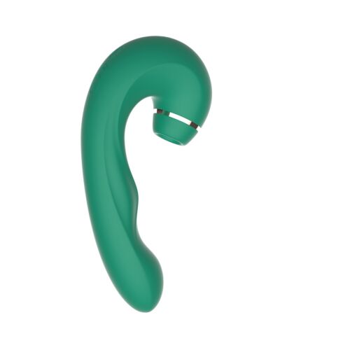 Вібратор подвійної стимуляції Chisa Kissen Siren з вакуумом та вібрацією, зелений