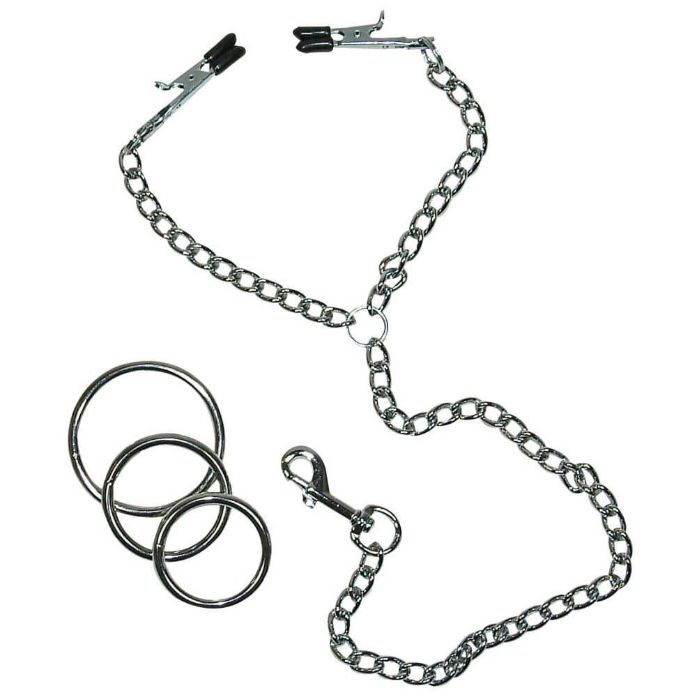 Зажимы на соски California Exotic Novelties Nipple Clamps с цепью, серебристые SE-2610-10-2 - California Exotic Novelties - Зажимы для сосков - Купить