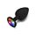 Анальна пробка Toy Joy Rainbow Booty Jewel з райдужним кристалом, чорний, Large