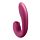 Подвійний смарт вібратор із вакуумною стимуляцією Satisfyer Sunray Connect App Berry бордовий