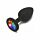 Пробка з райдужним каменем силікон чорний Toy Joy Rainbow Booty Jewel Small